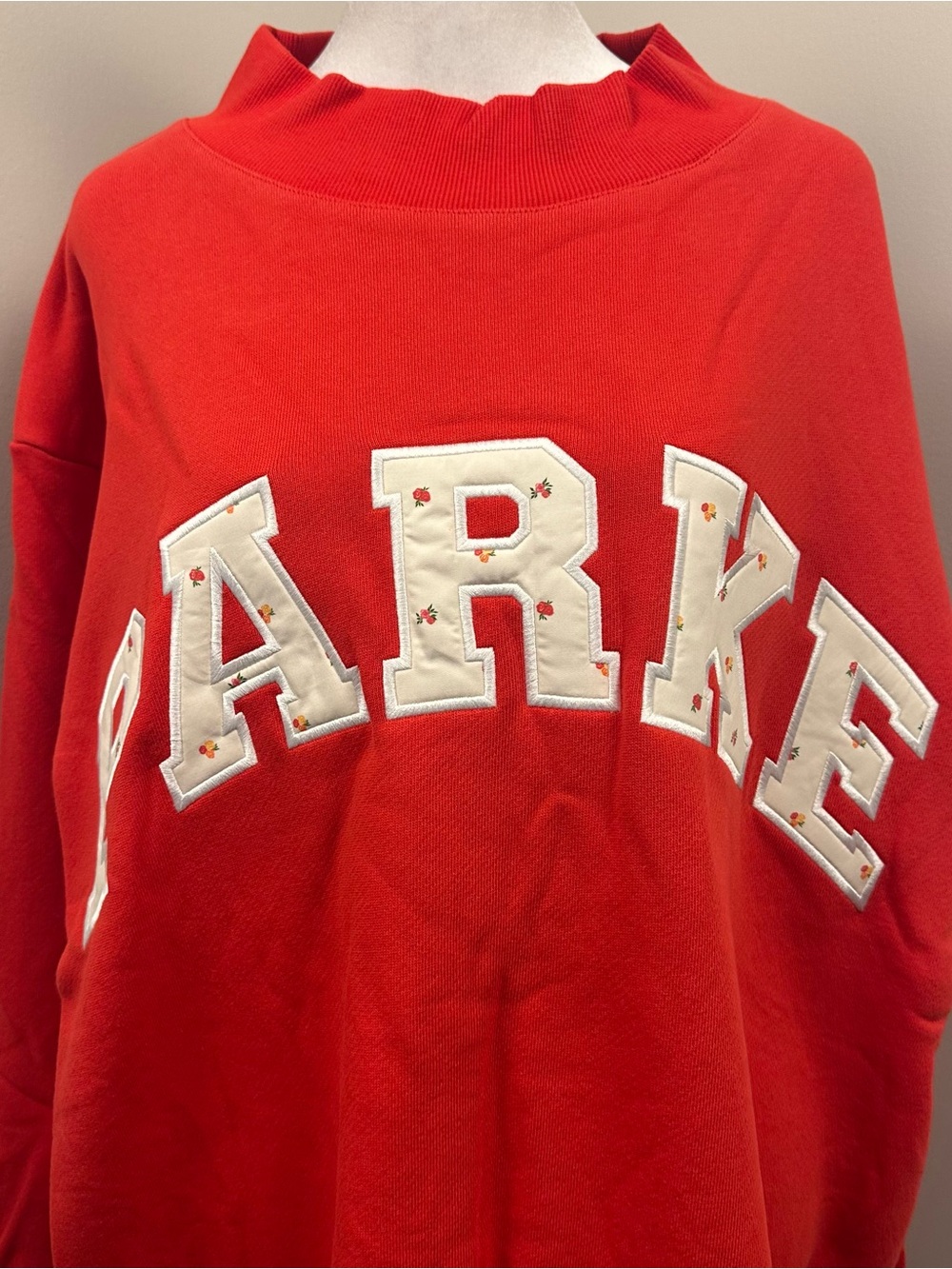 PARKE Ruby Crewneck Pullover Sweatshirt with Logo L/XL NEW - Picture 2 of 4